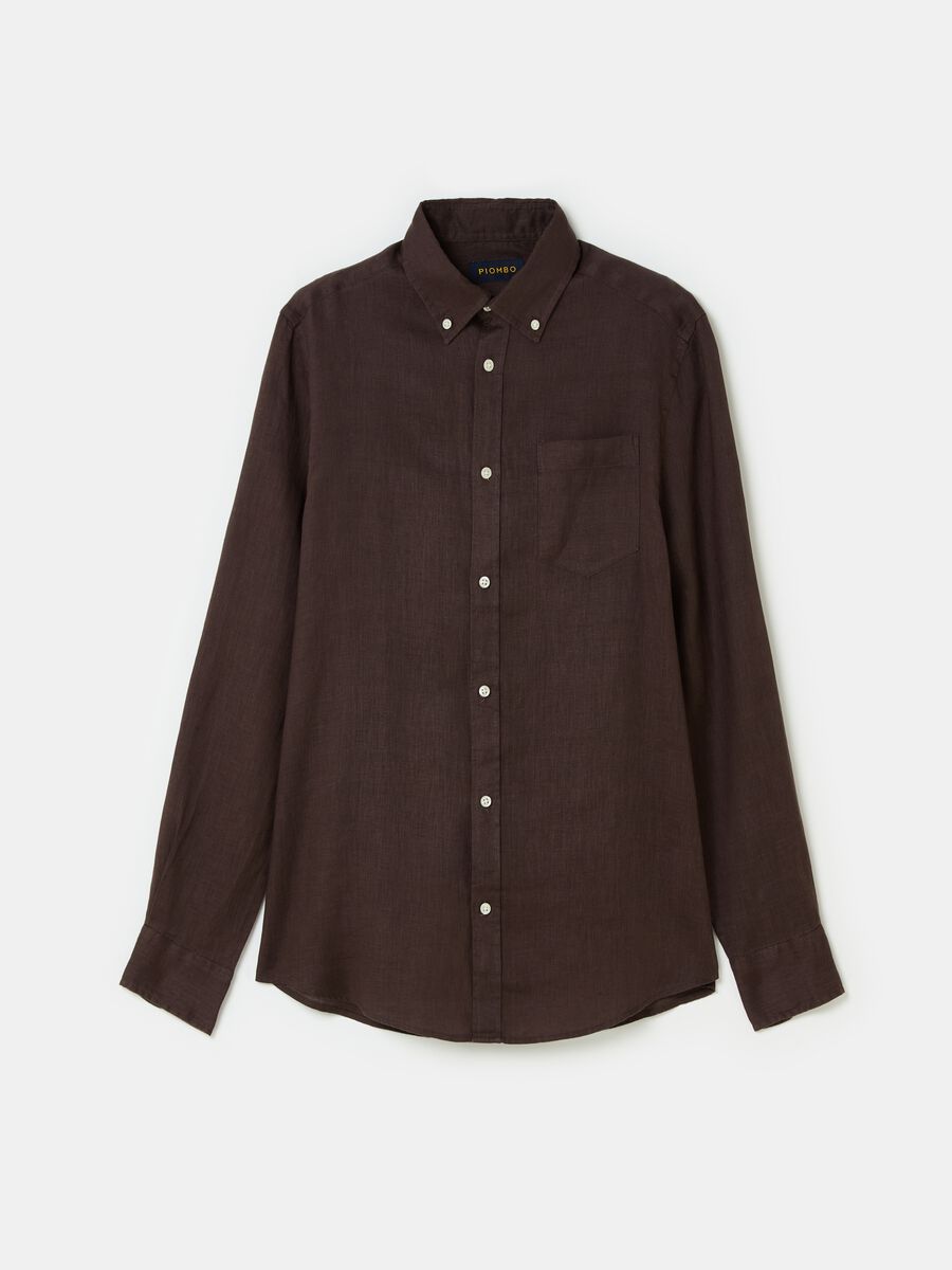 Regular-fit shirt in linen with pocket_3