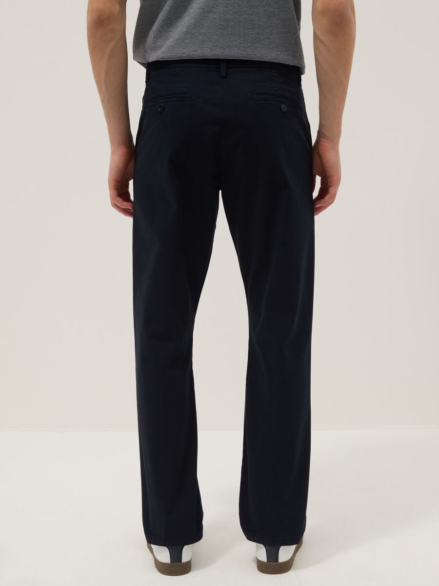 Blue regular-fit stretch cotton chino trousers_2