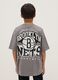 T-shirt cinzenta de crian&ccedil;a em puro algod&atilde;o over-fit com logo Brooklyn Nets_1