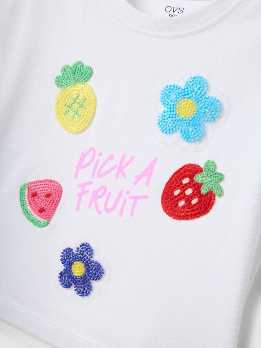 T-shirt branca de manga curta em algod&atilde;o puro_2