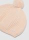 Pink pom‑pom hat in pure organic cotton knit_1