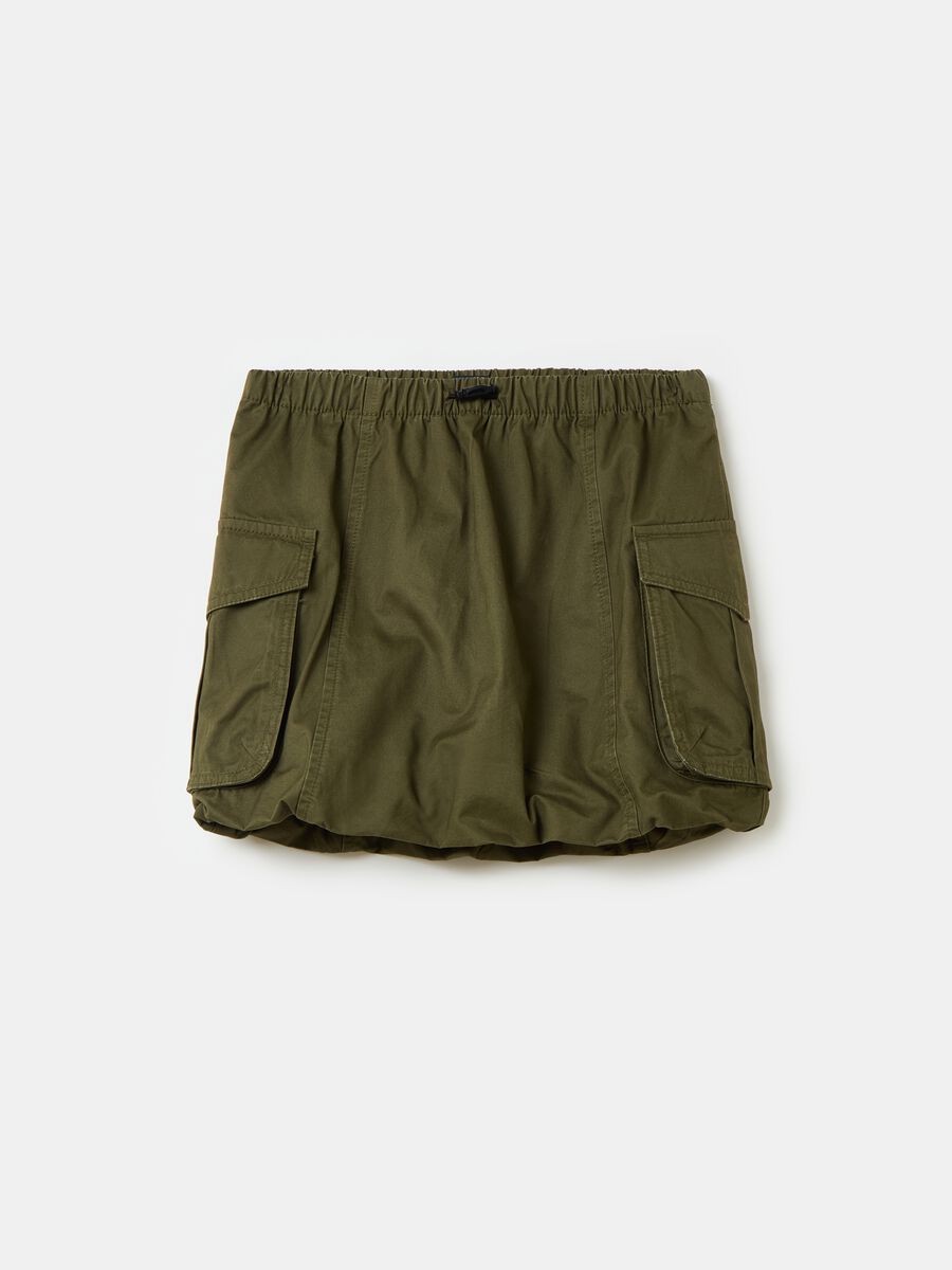Cotton cargo skirt with drawstring_0