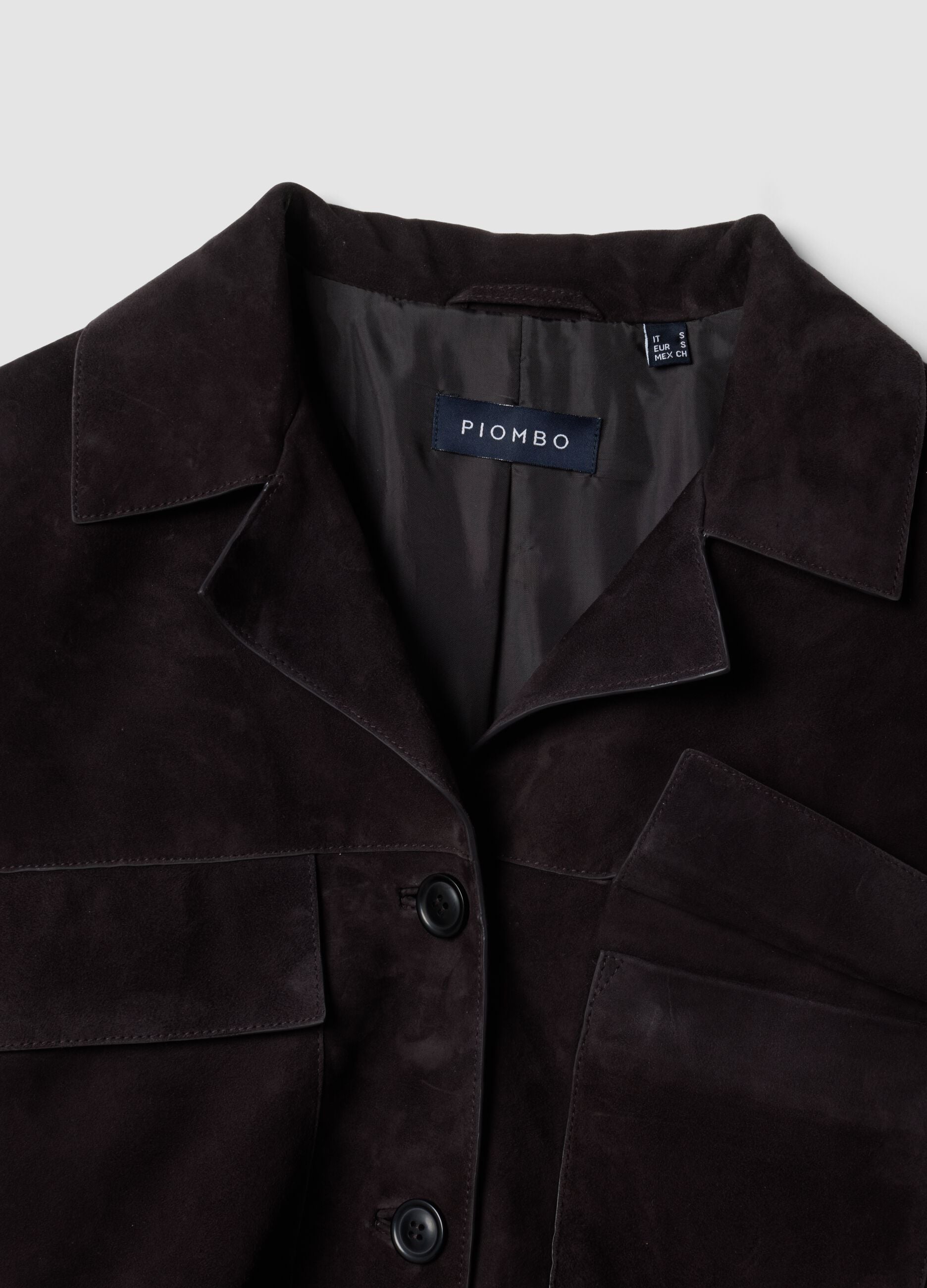 Black genuine leather jacket, regular fit