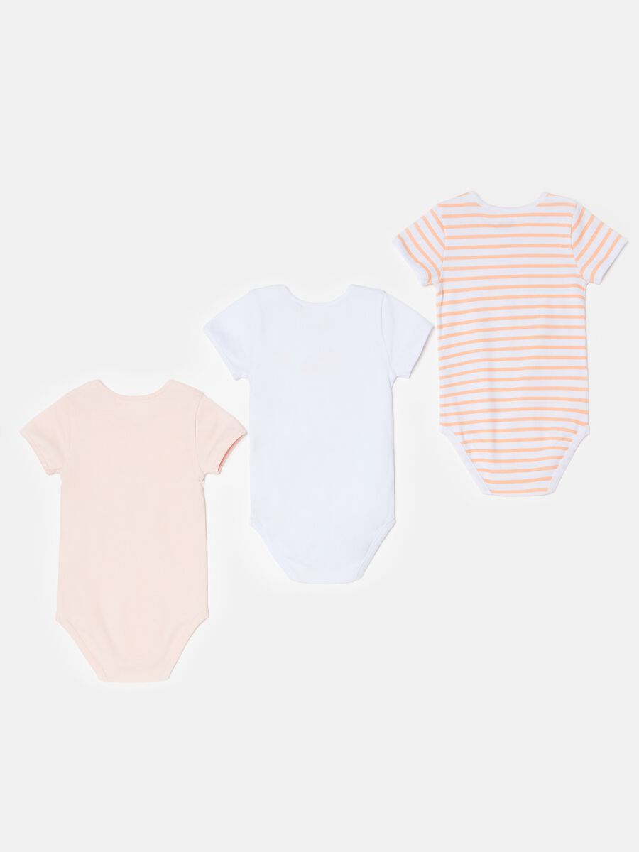 Three-pack short-sleeved bodysuits with print_1