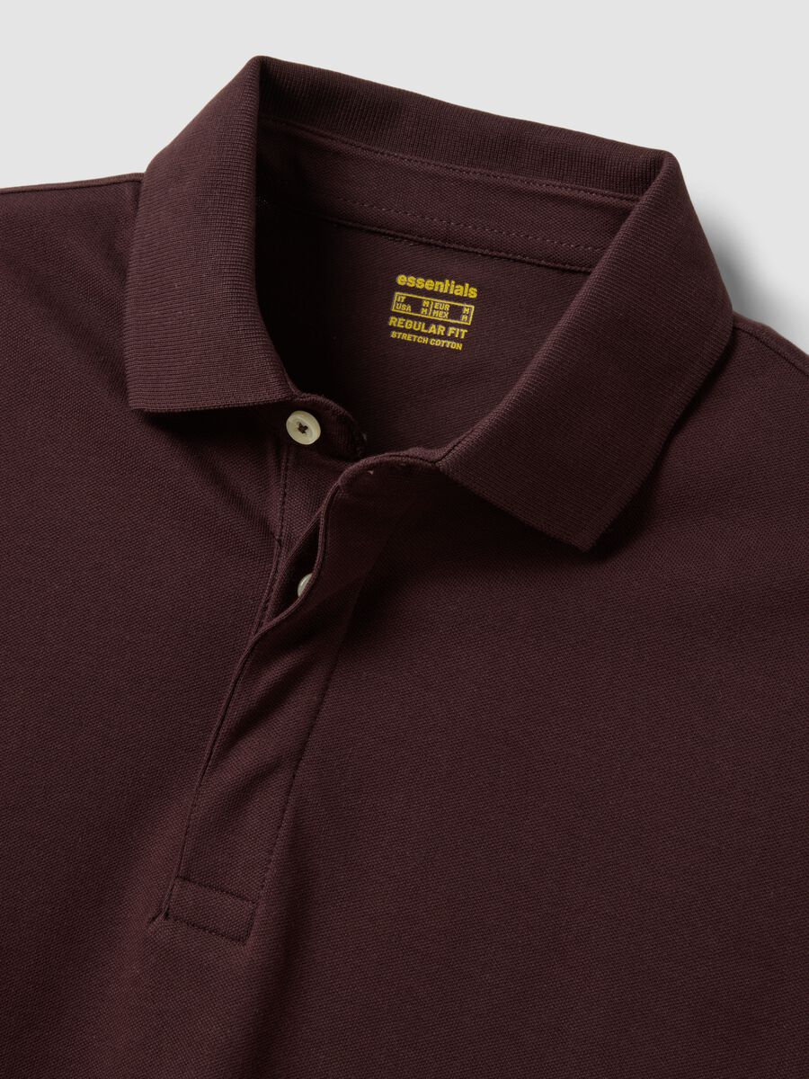 Men&rsquo;s brown long-sleeve stretch cotton polo shirt, regular fit_5
