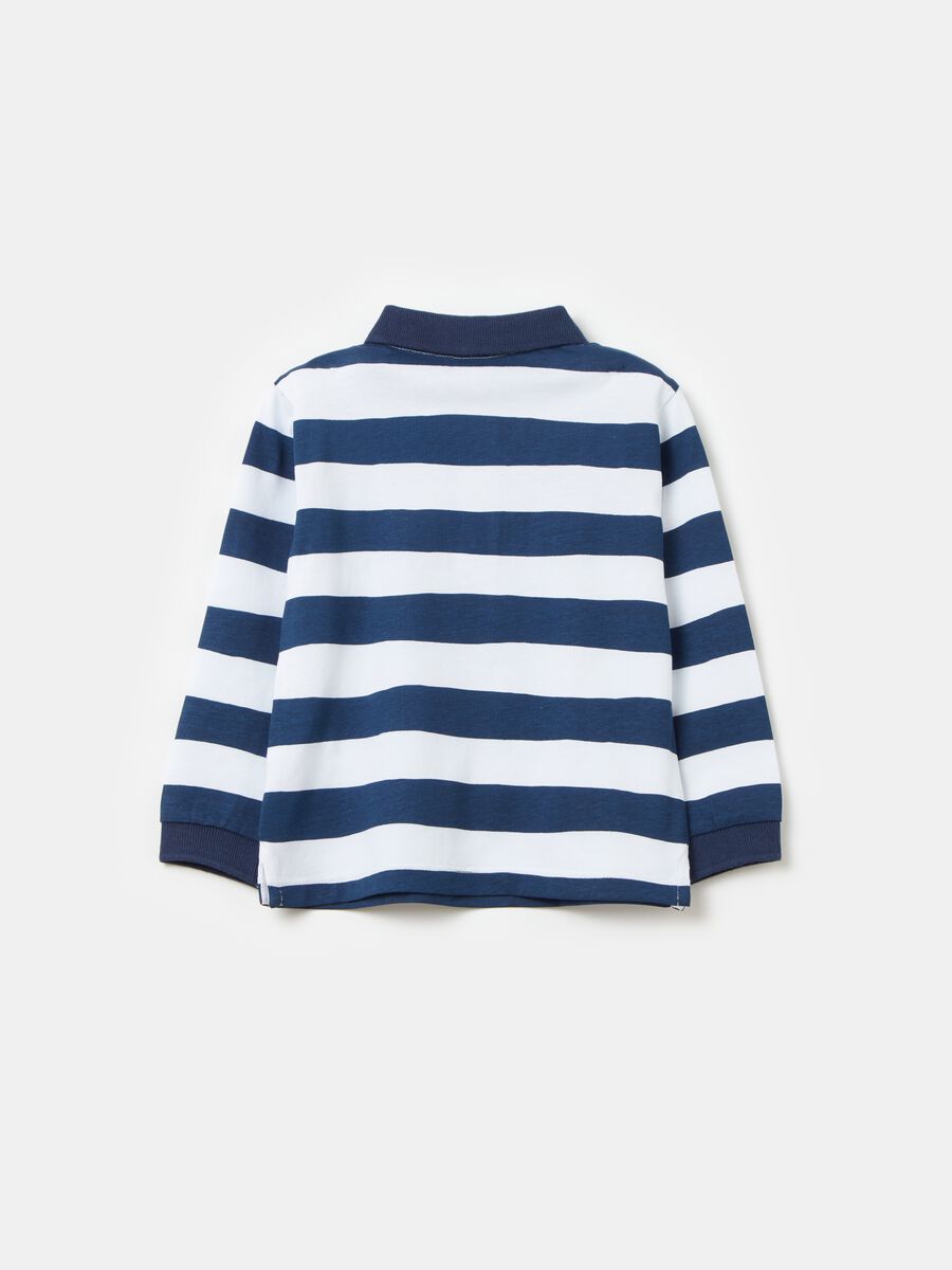 Long-sleeved polo shirt with striped pattern_1