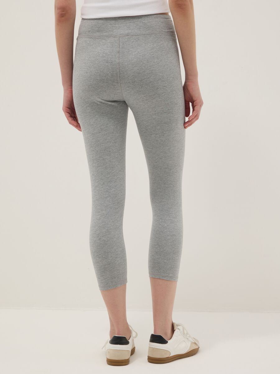 Graue Skinny-Fit Leggings aus Stretch-Baumwolle_3