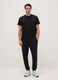 Black Cotton Blend Regular Fit Jogger Trousers_0