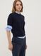 Navy wool-blend crew-neck short-sleeve jumper, regular fit_0