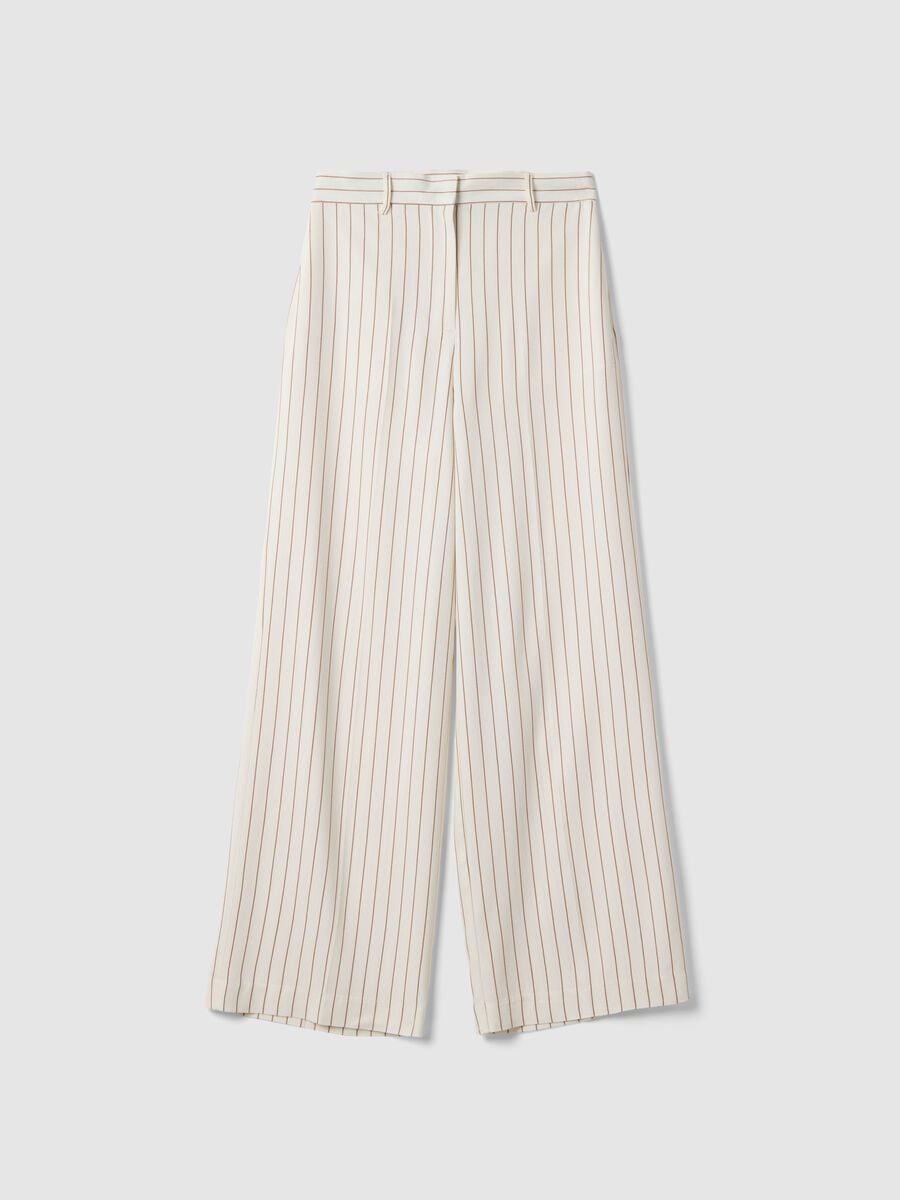 Multicolour Striped Viscose Blend Trousers with Oversized Fit_4