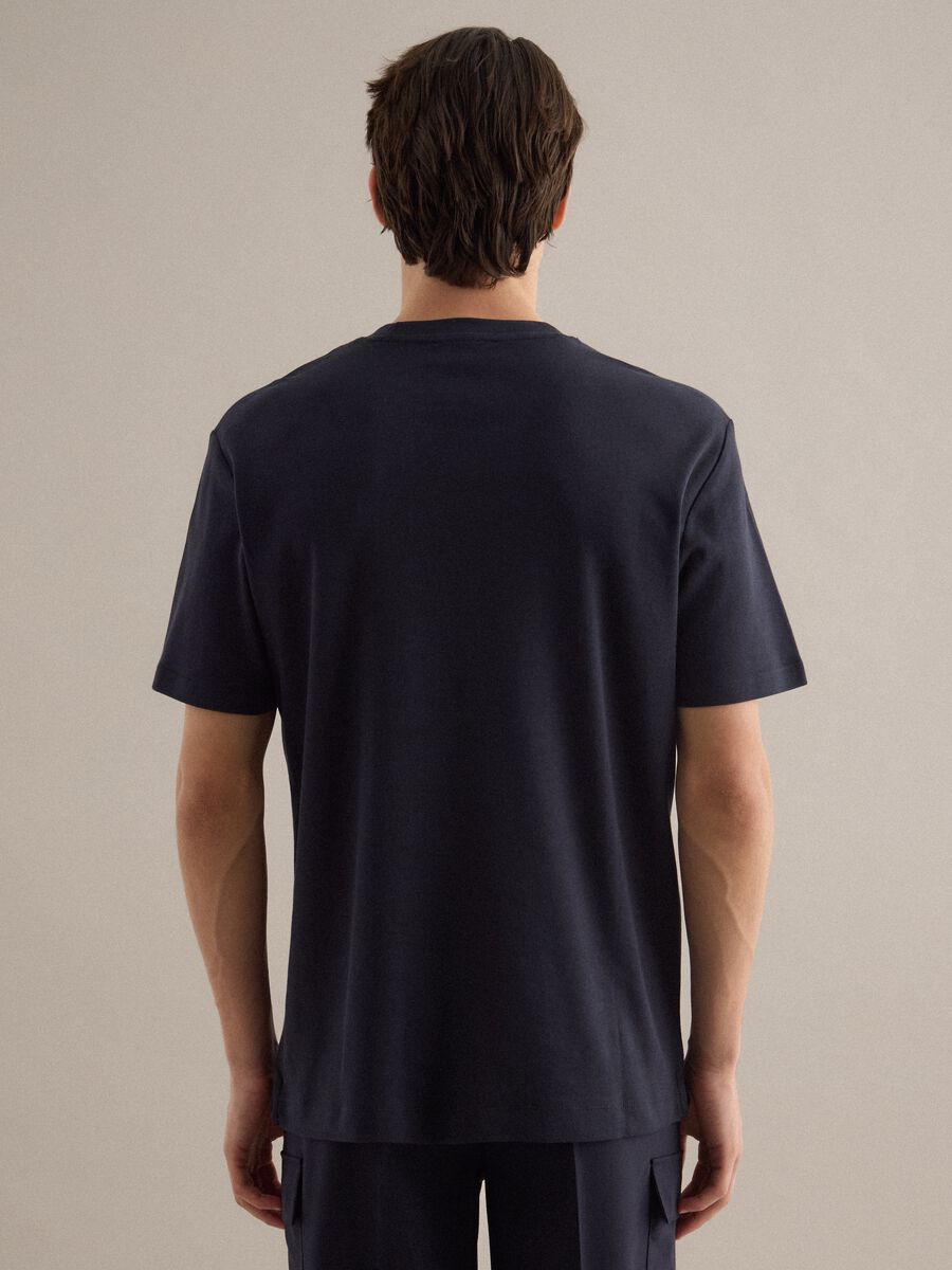 Black pure cotton crew neck T-shirt regular fit_3