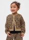 Brown cotton cardigan with leopard print_0