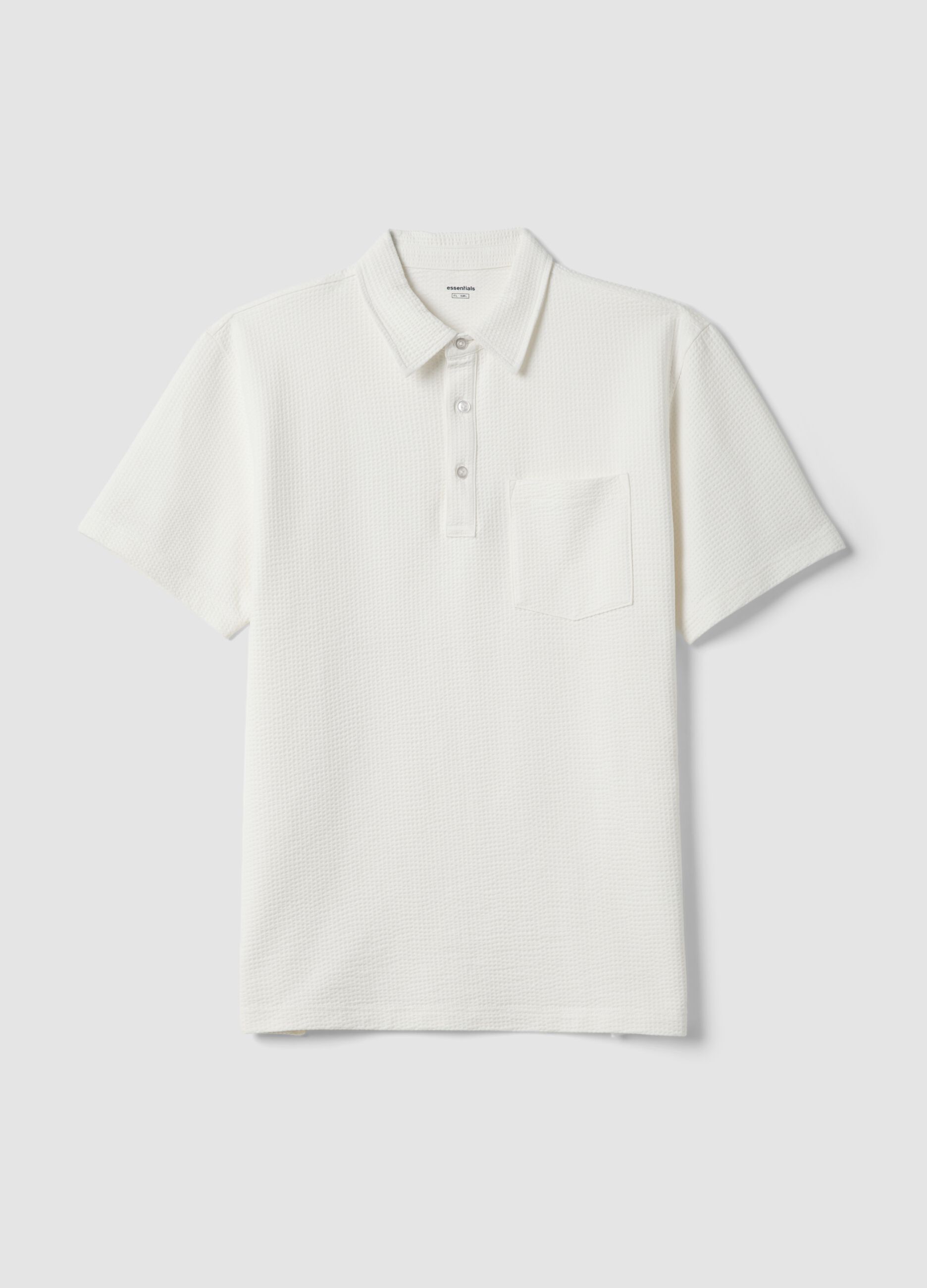 White short-sleeve stretch polo shirt