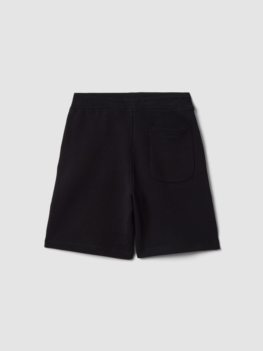 Boys&rsquo; black pure cotton slim-fit shorts_1