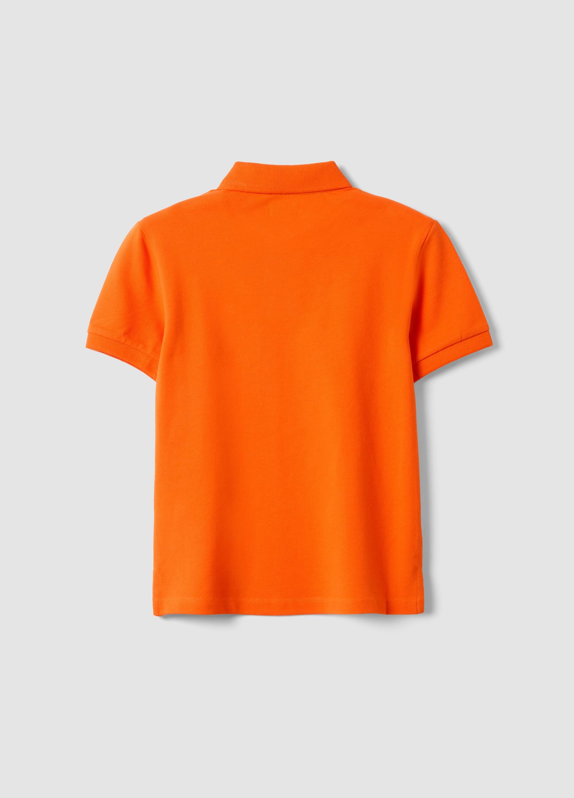 Orange stretch cotton polo for kids regular fit