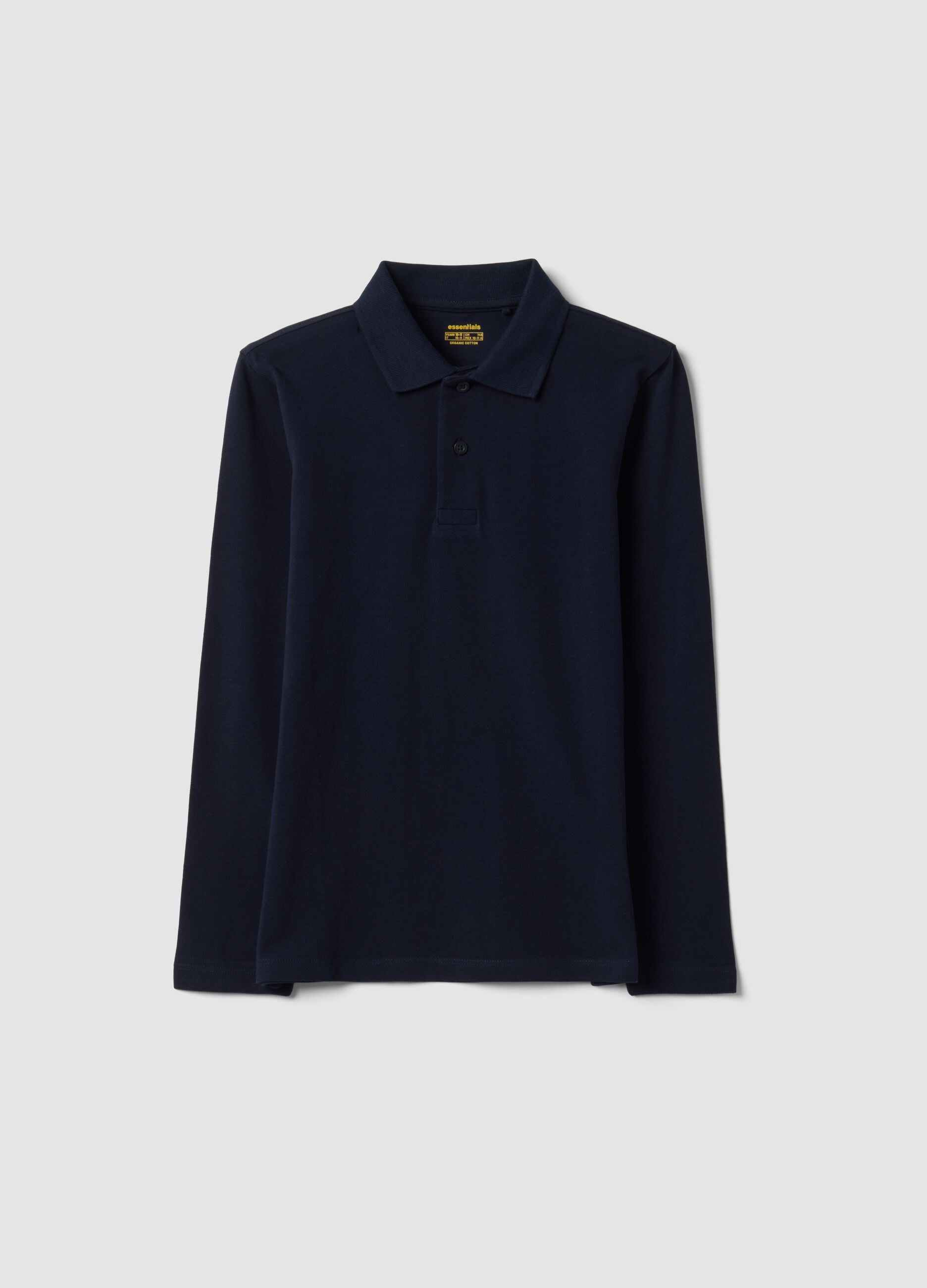Blue regular-fit polo shirt in organic cotton piqu&eacute; for boys