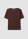 Brown short-sleeve viscose-blend T-shirt, regular fit_4