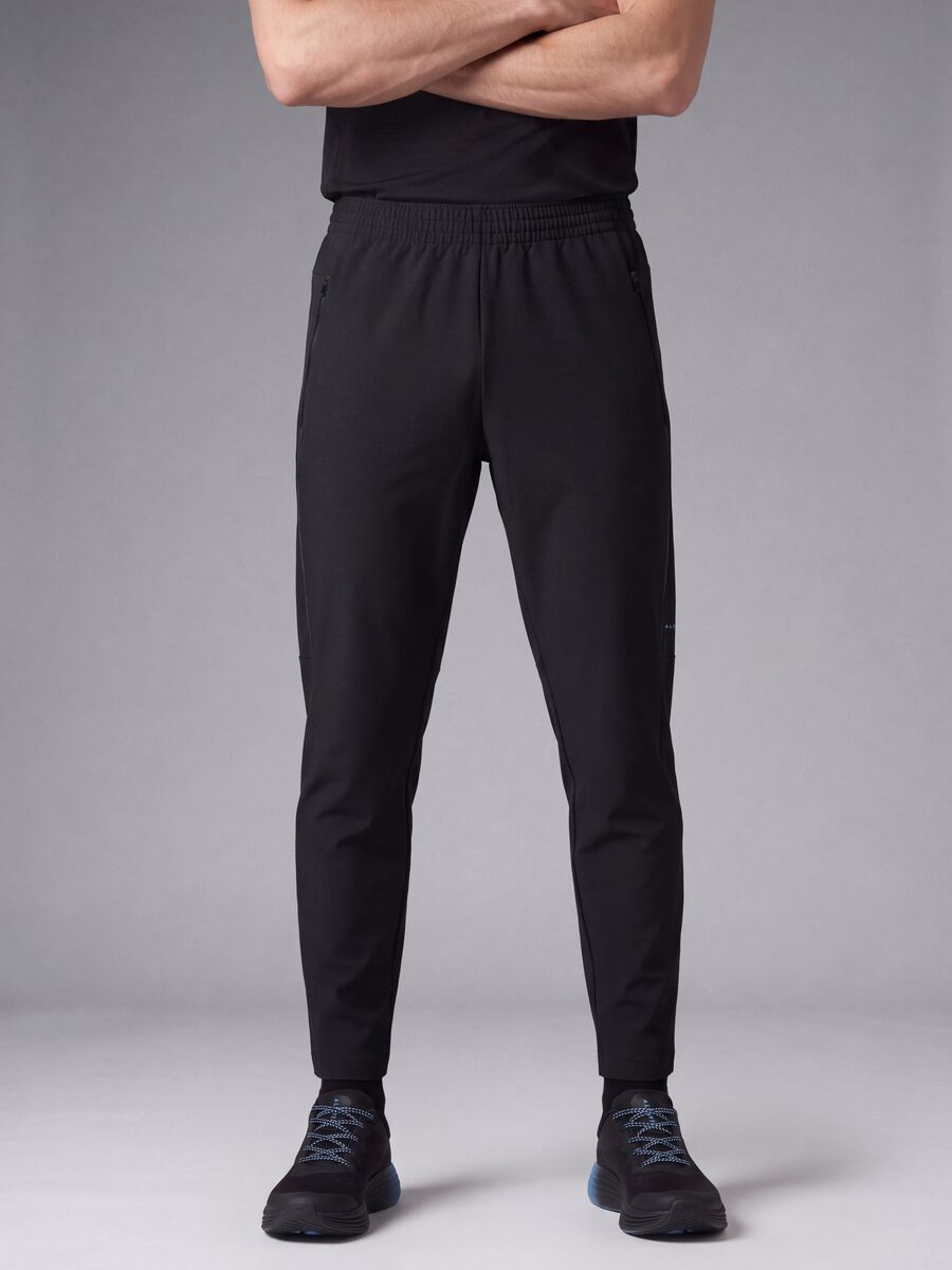 Black Easy Dry ALTAVIA stretch running trousers_1
