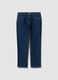 Blue cotton blend trousers with regular fit_4