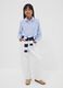 Girls&rsquo; white baggy pure cotton trousers_0