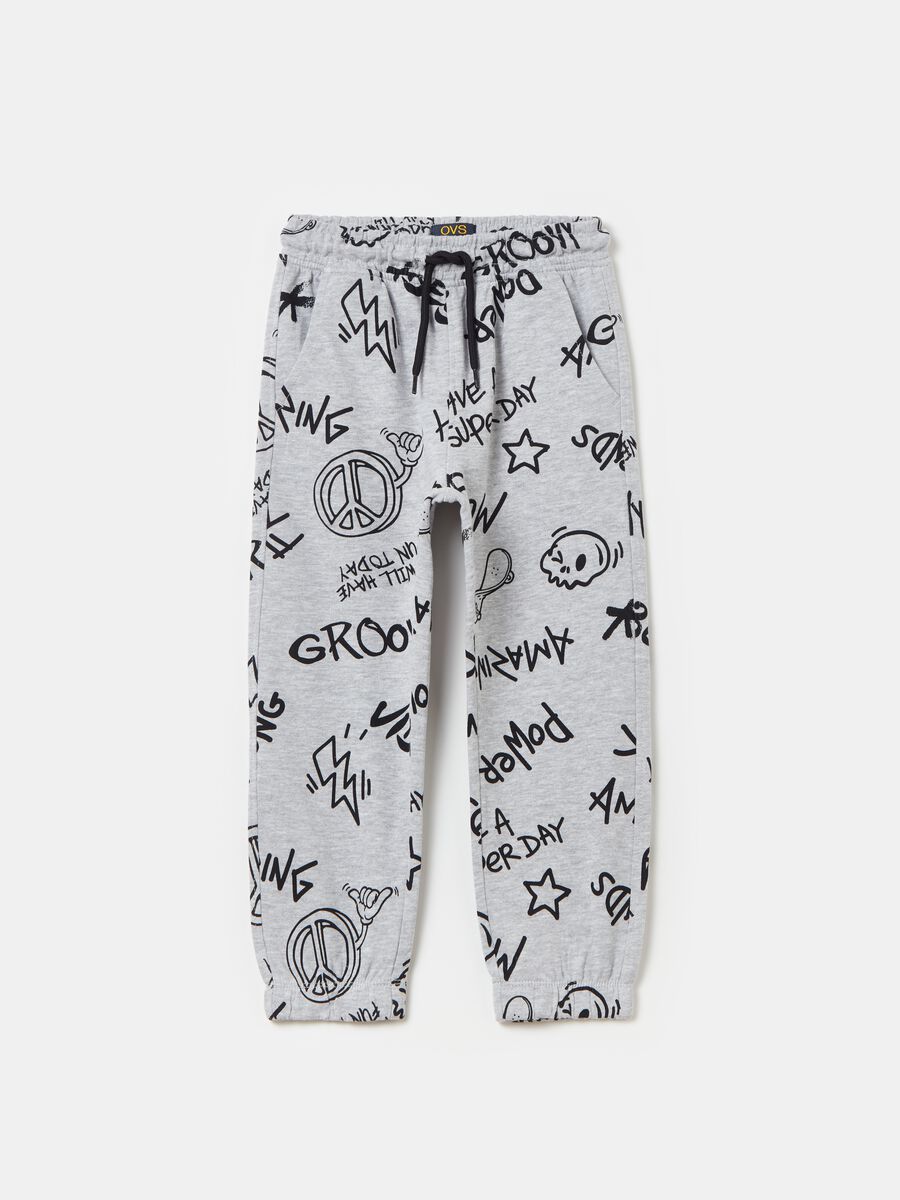 Joggers with drawstring and print_0