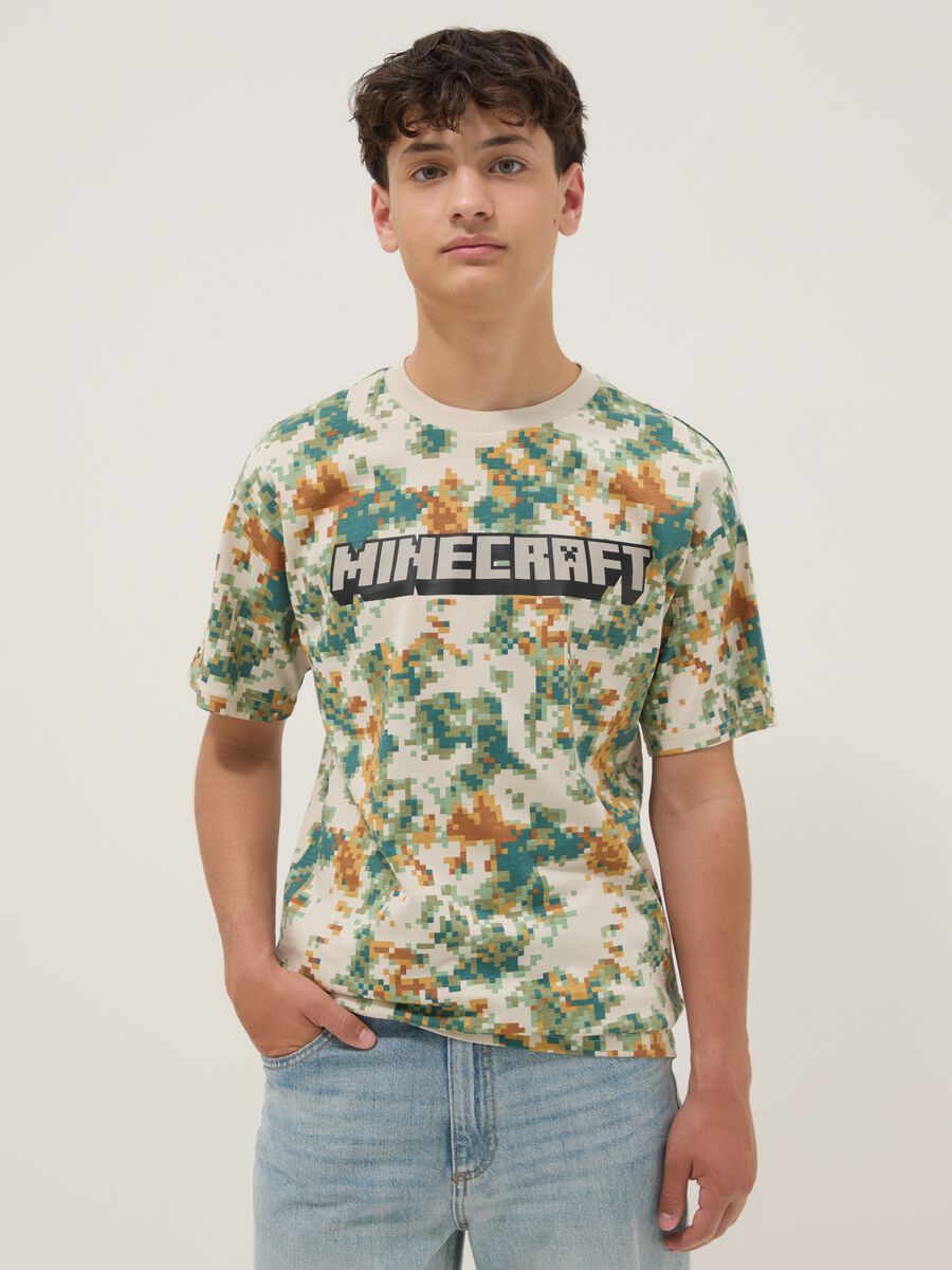 Camiseta multicolor de algod&oacute;n puro de manga corta_0