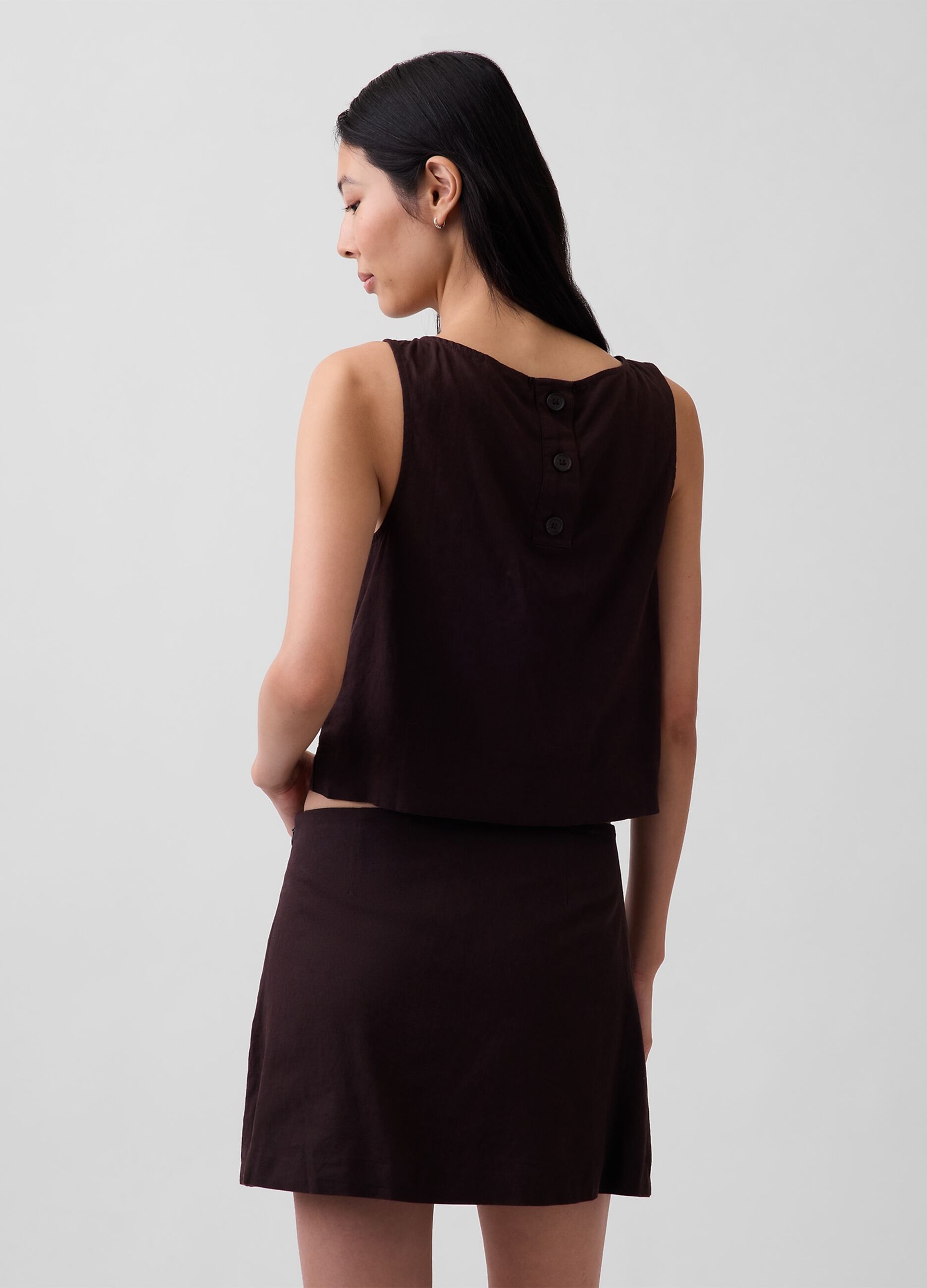 Linen-blend tank top