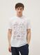 Wei&szlig;es T-Shirt aus reiner Baumwolle mit Frontprint, Regular Fit_1