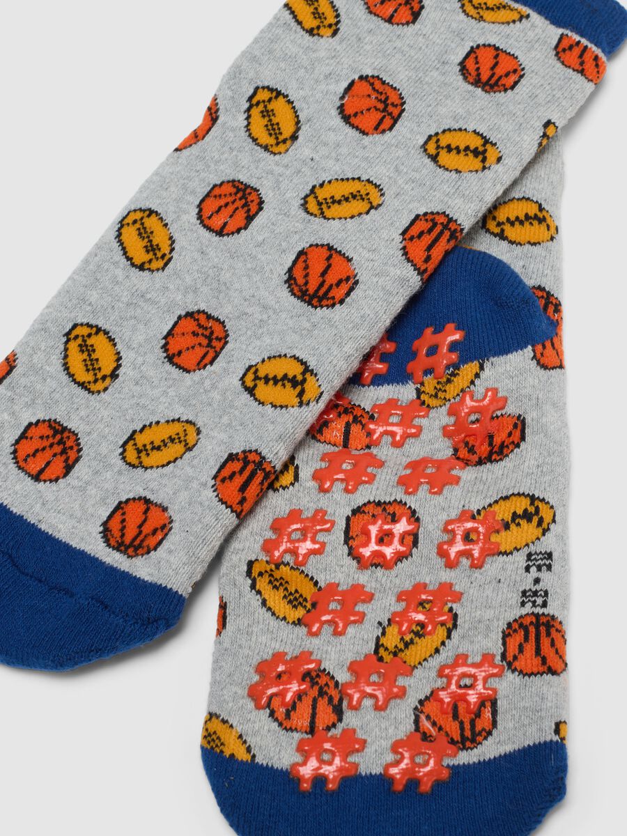 Bipack calzini in misto cotone multicolor da bambino con ricami basket_2