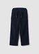 Jogger blu a coste regular fit con vita elasticizzata_0