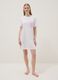 White pure cotton nightshirt with striped chest pocket_0