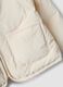 Beige wattierte Kapuzenjacke mit Reissverschluss f&uuml;r Babym&auml;dchen_2