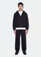 Black padded hooded jacket with zip, oversized fit_2