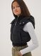 Black padded gilet with hood and zip_0