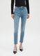Blauwe enge Jeans aus elastischer Baumwolle mit hoher Taille_1