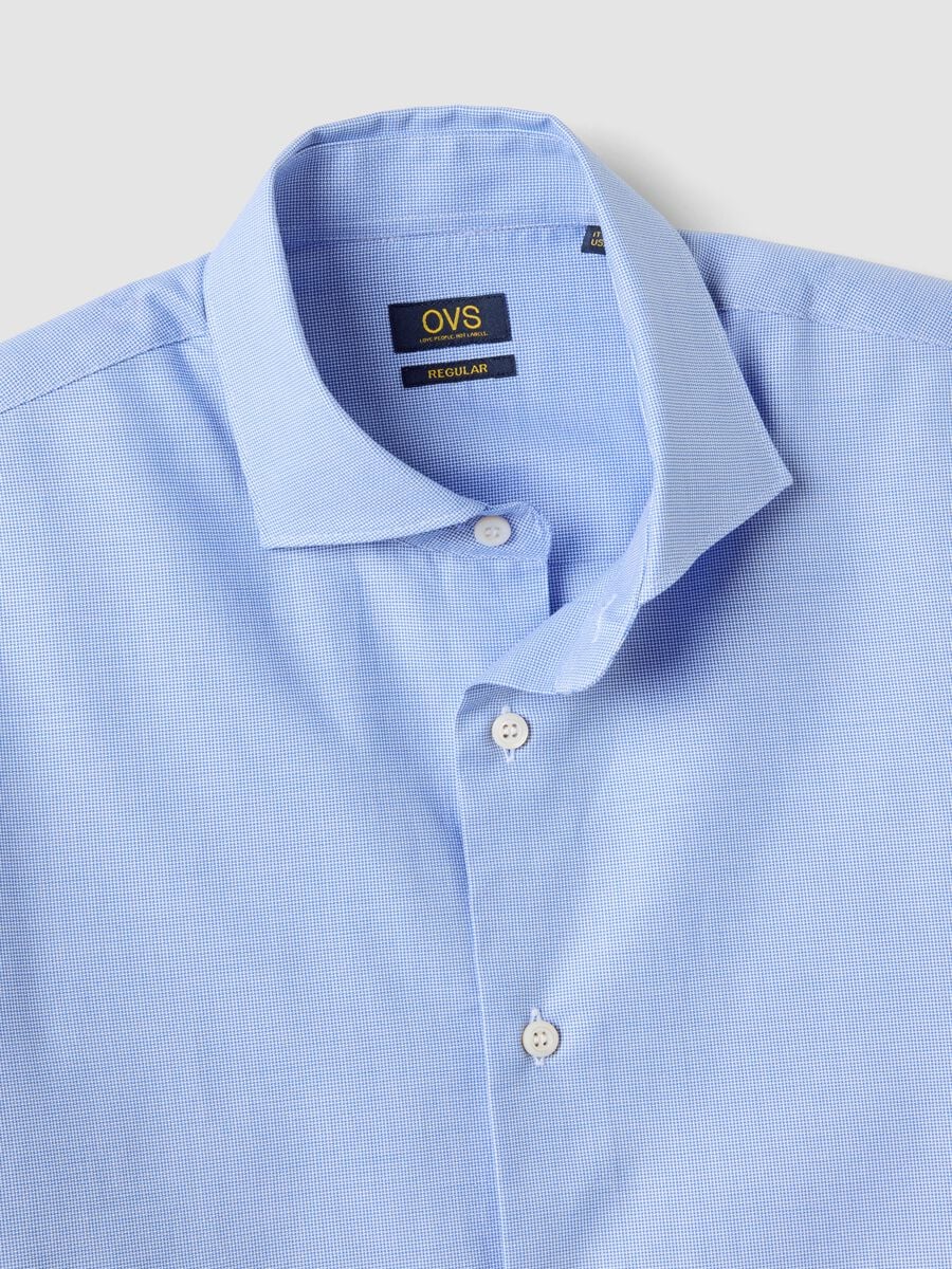Light blue pure compact cotton shirt with French collar, regular fit_2