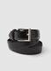 Black genuine leather belt with metal buckle_2