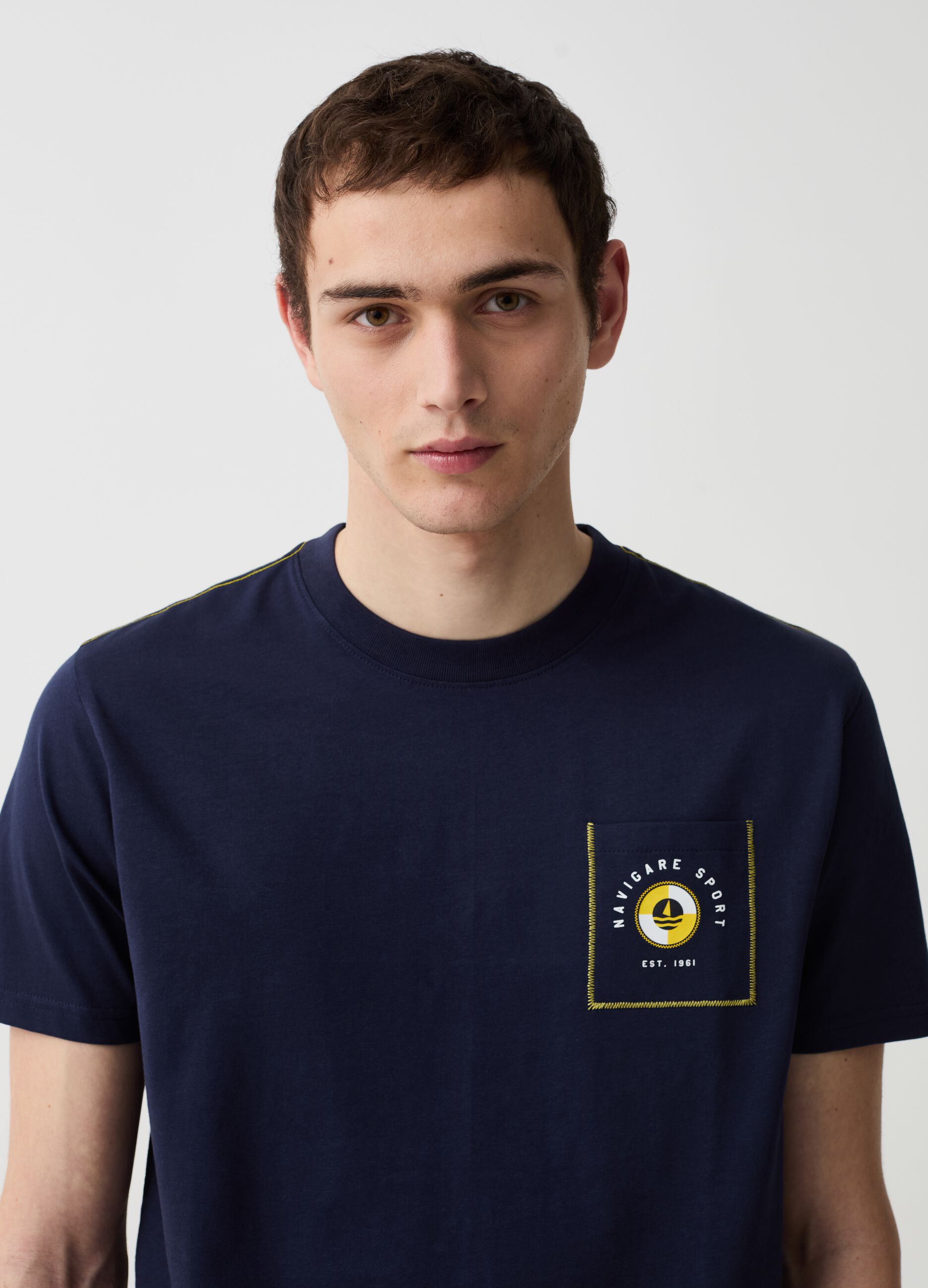 T-shirt con tasca stampa Navigare Sport