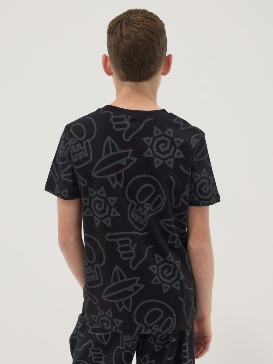 Black short-sleeve pure cotton T-shirt_1