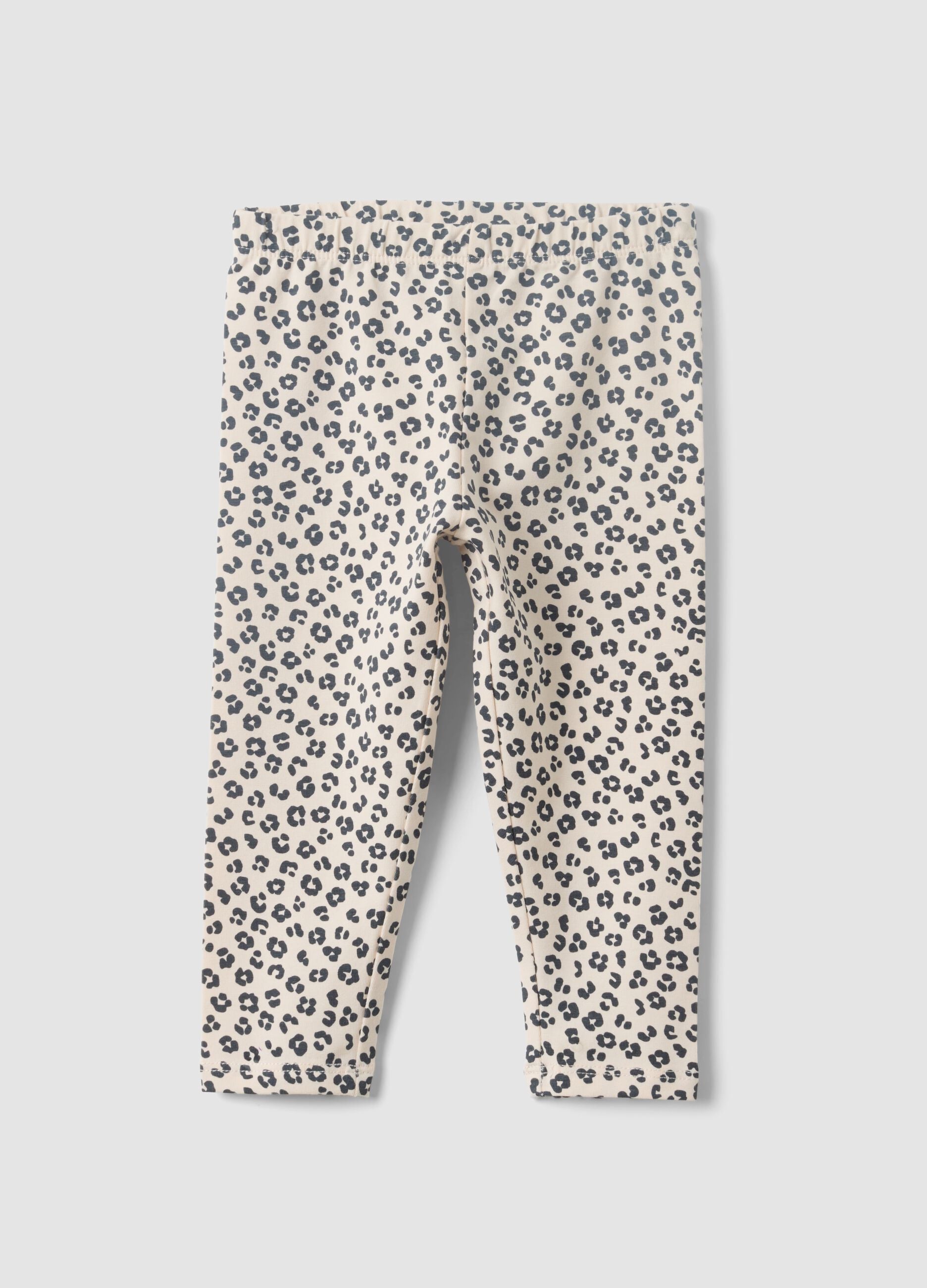 Mehrfarbige Leggings aus Bio-Baumwollmix mit Animal-Print f&uuml;r Baby-M&auml;dchen