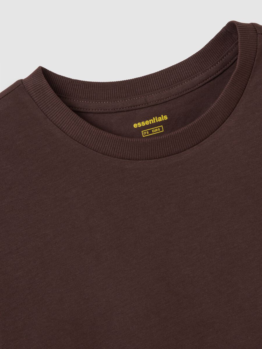 Brown pure cotton T-shirt regular fit_6