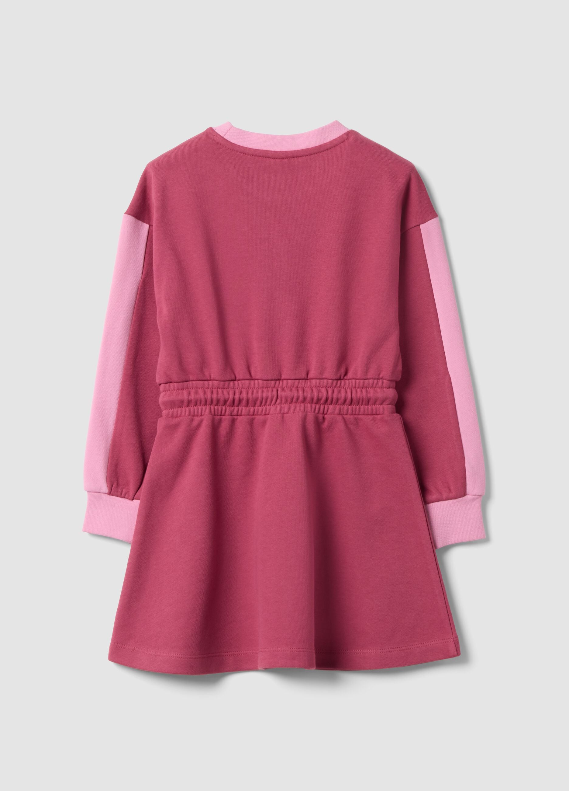 Girls&rsquo; pink cotton-blend dress with Lilo & Stitch print