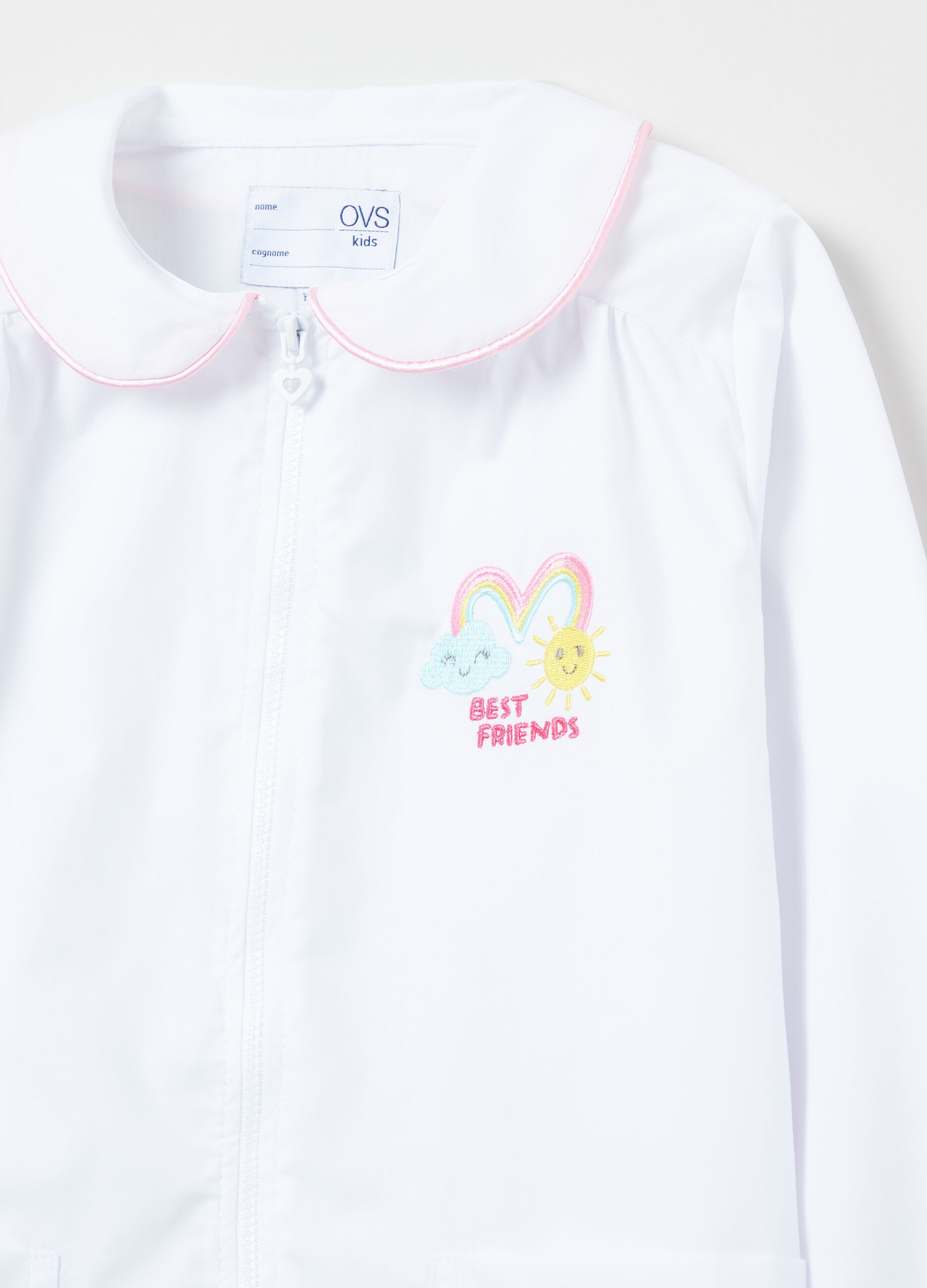 School smock with zip and embroidered rainbow_2