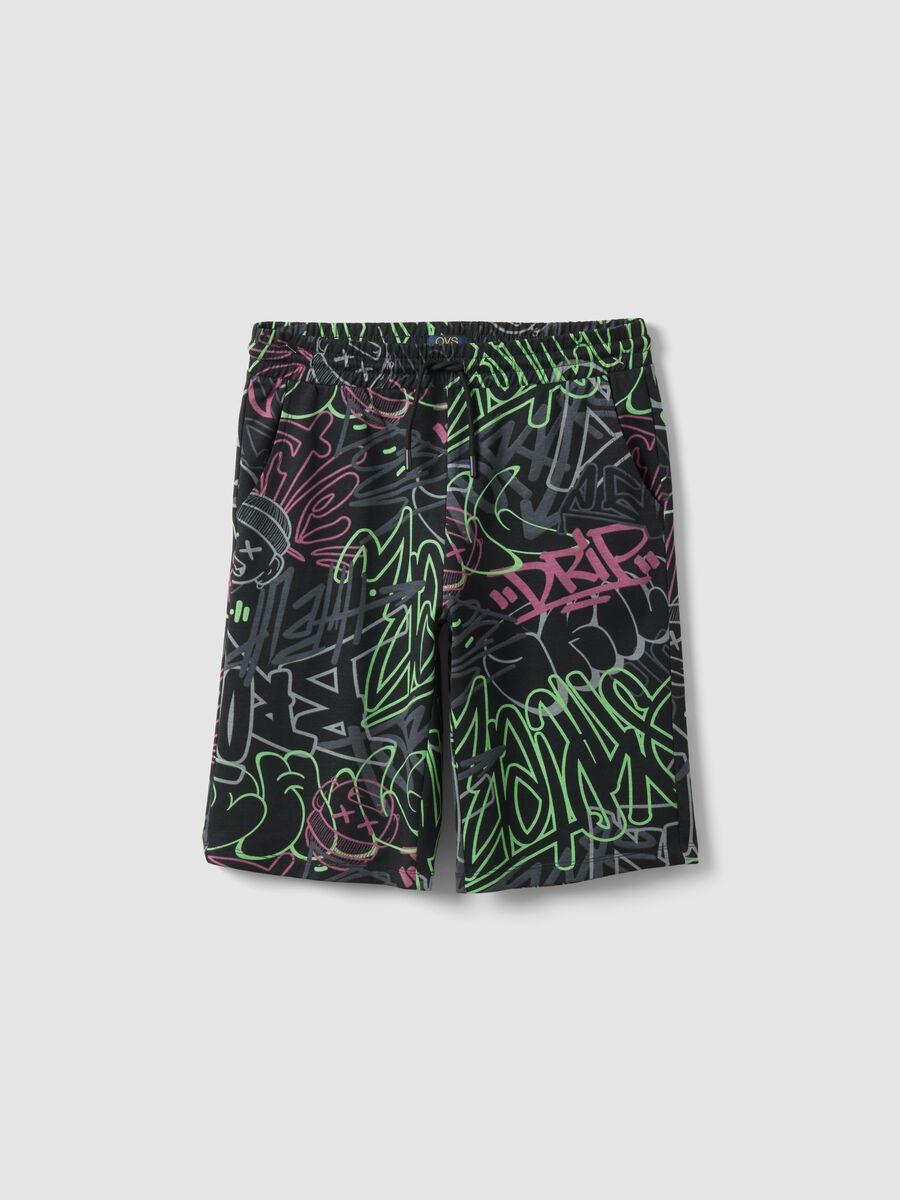 Multicolour pure cotton shorts for boys, regular fit_0