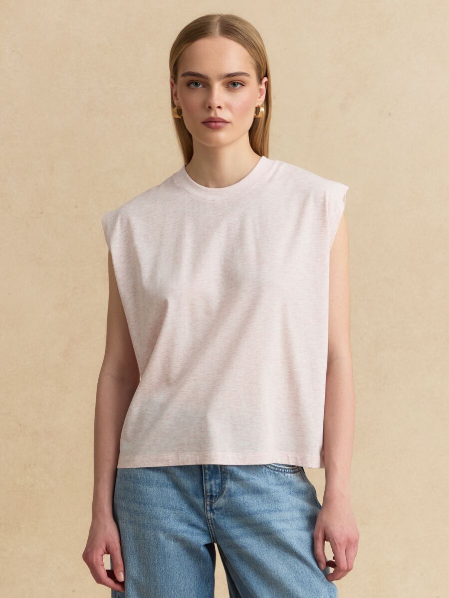 Rosa T-Shirt mit kurzen &Auml;rmeln aus Lyocell-Baumwollmix_1