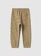 Beige pure cotton boys' trousers regular fit with prints_1