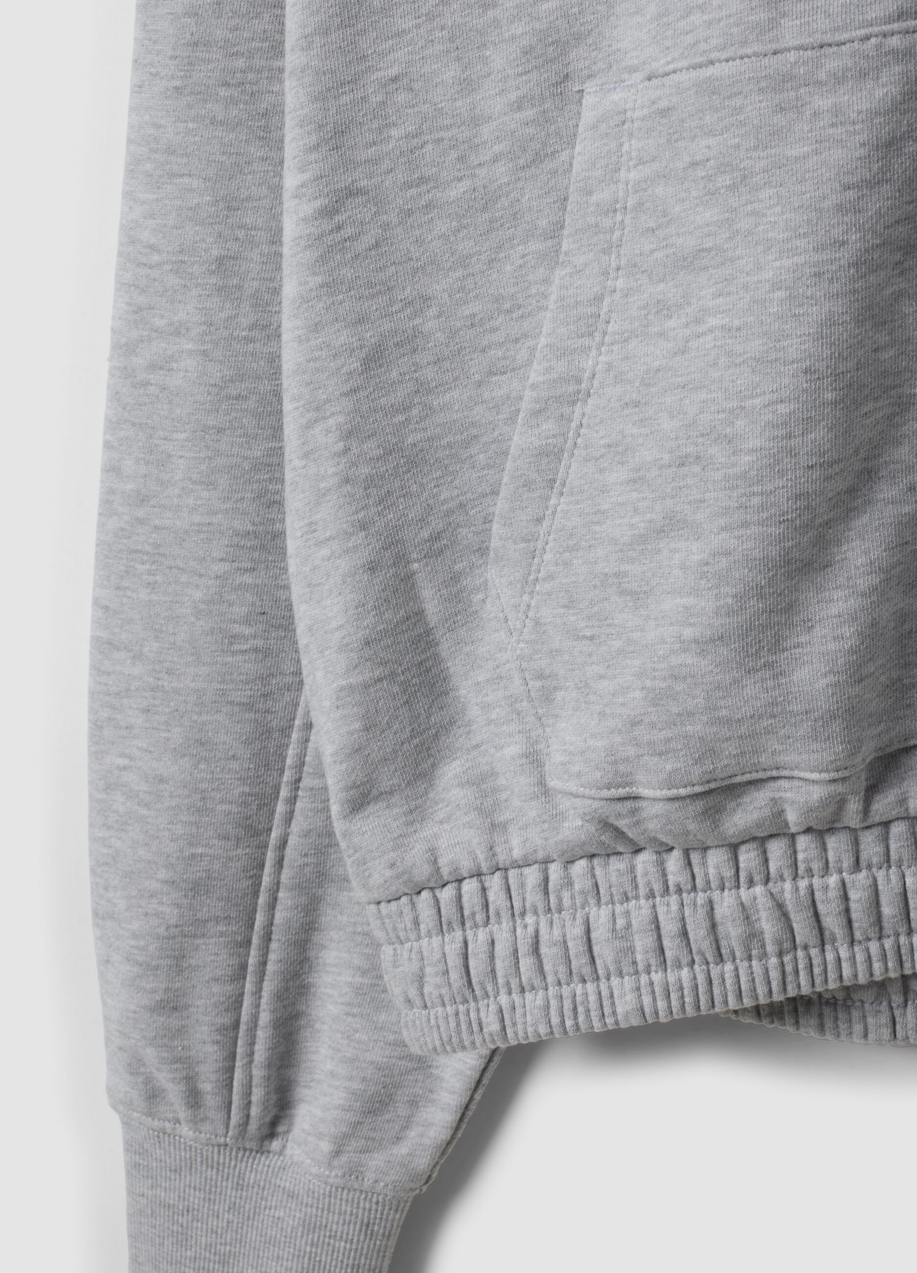 Grey organic cotton hooded sweatshirt