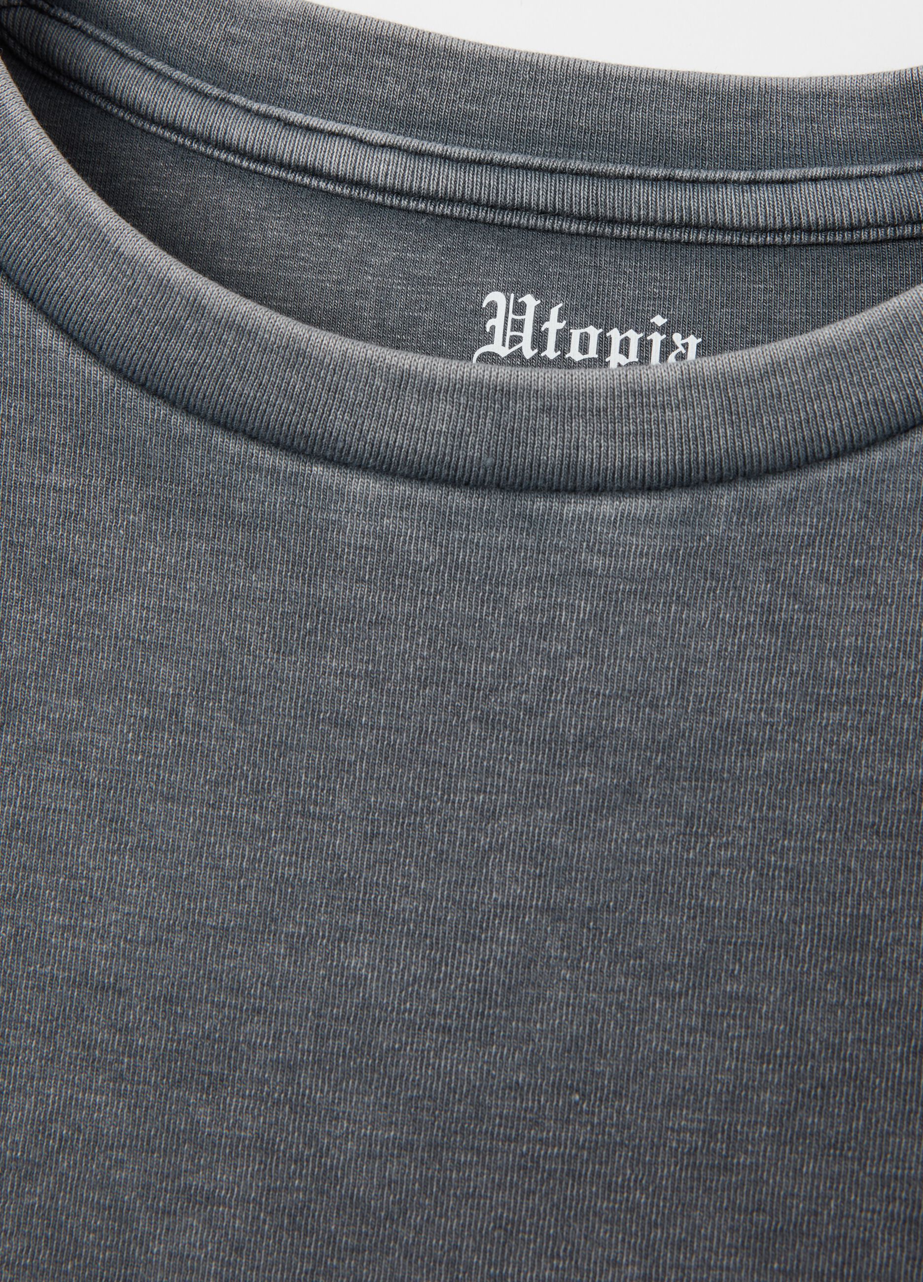 Long-sleeved Crop T-shirt Vintage Grey