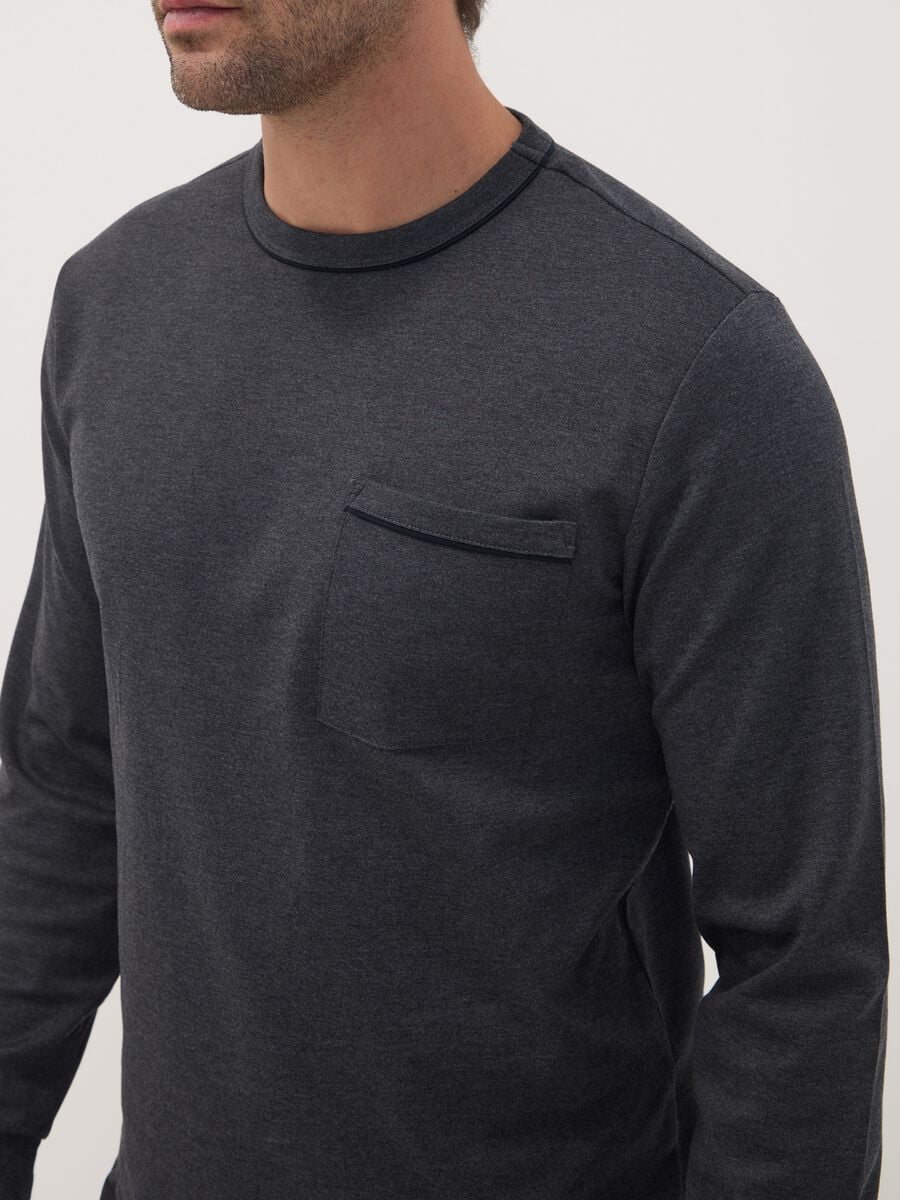 Grey organic cotton crew-neck pyjamas_2