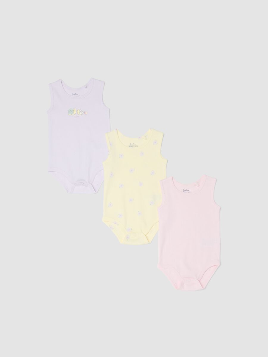 Newborn Multicolour Pure Cotton Bodysuit Tripack_0